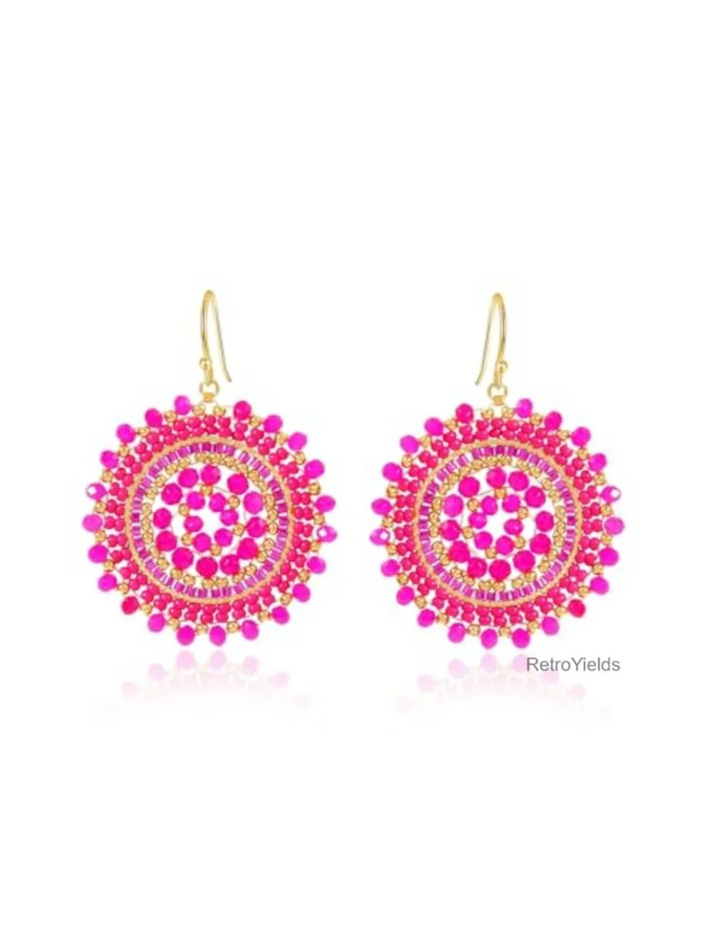 Bohemian Beaded Drop Earrings for Women - Crystal Glass Acrylic Seed Bead